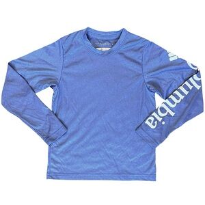 Columbia Boy's XXS 4/5 PFG Terminal Tackle Blue Long Sleeve Shirt Hiking Fishing